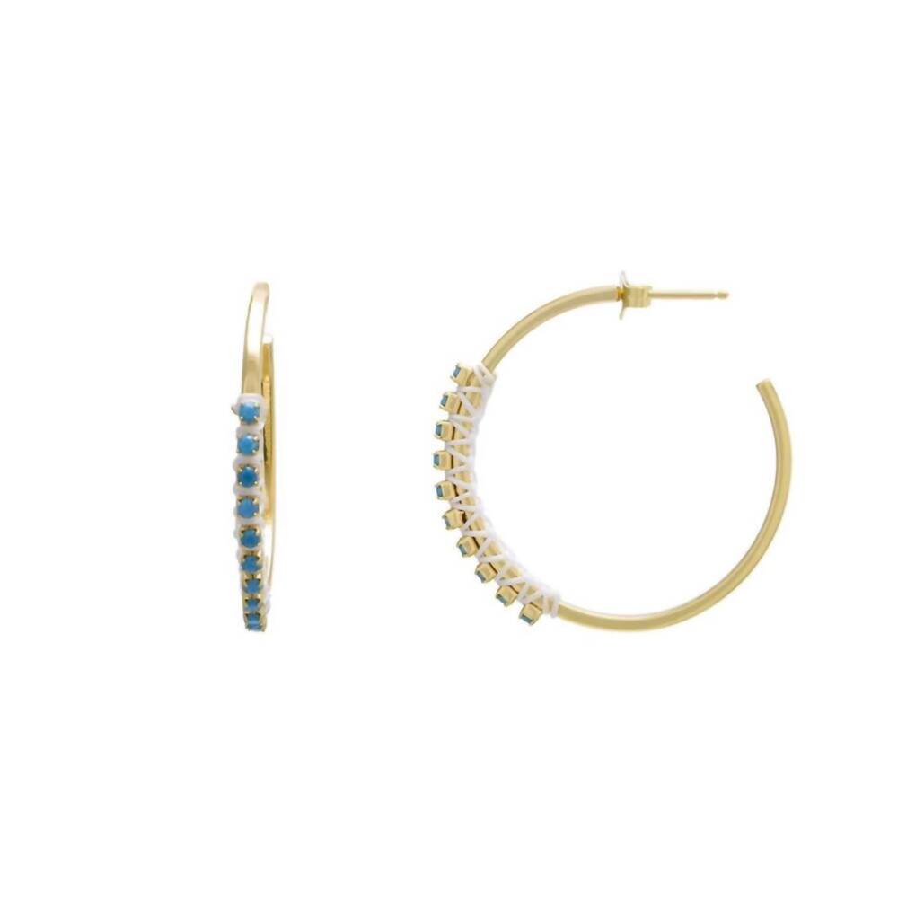 NEW ATHRA women's 925 sterling silver 35 mm hoop earrings in gold